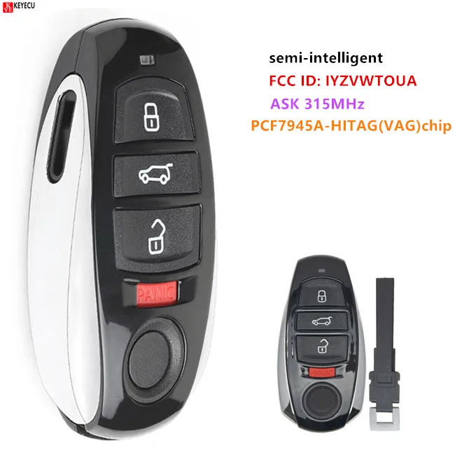 Умный дистанционный ключ Keyecu 315 МГц брелок для Volkswagen Tou areg 2011 2016 с чипом PCF7945A и
