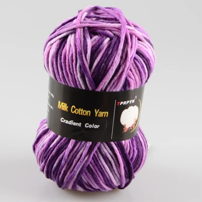 08 dark purple camou 100 г = 1 шт. цветная молочная хлопковая пряжа, смешанная пряжа для вязания крючком, вязаный свитер, шарф, 7 шт - Цвет: 08 dark purple camou