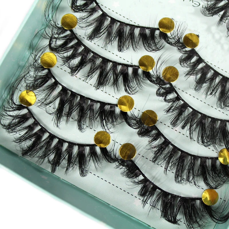

10 Pairs Faux Mink Hair False Eyelashes Fluffy Cruelty-free Lashes Handmade Cross Long Eyelashes Extension Natural Makeup Tools