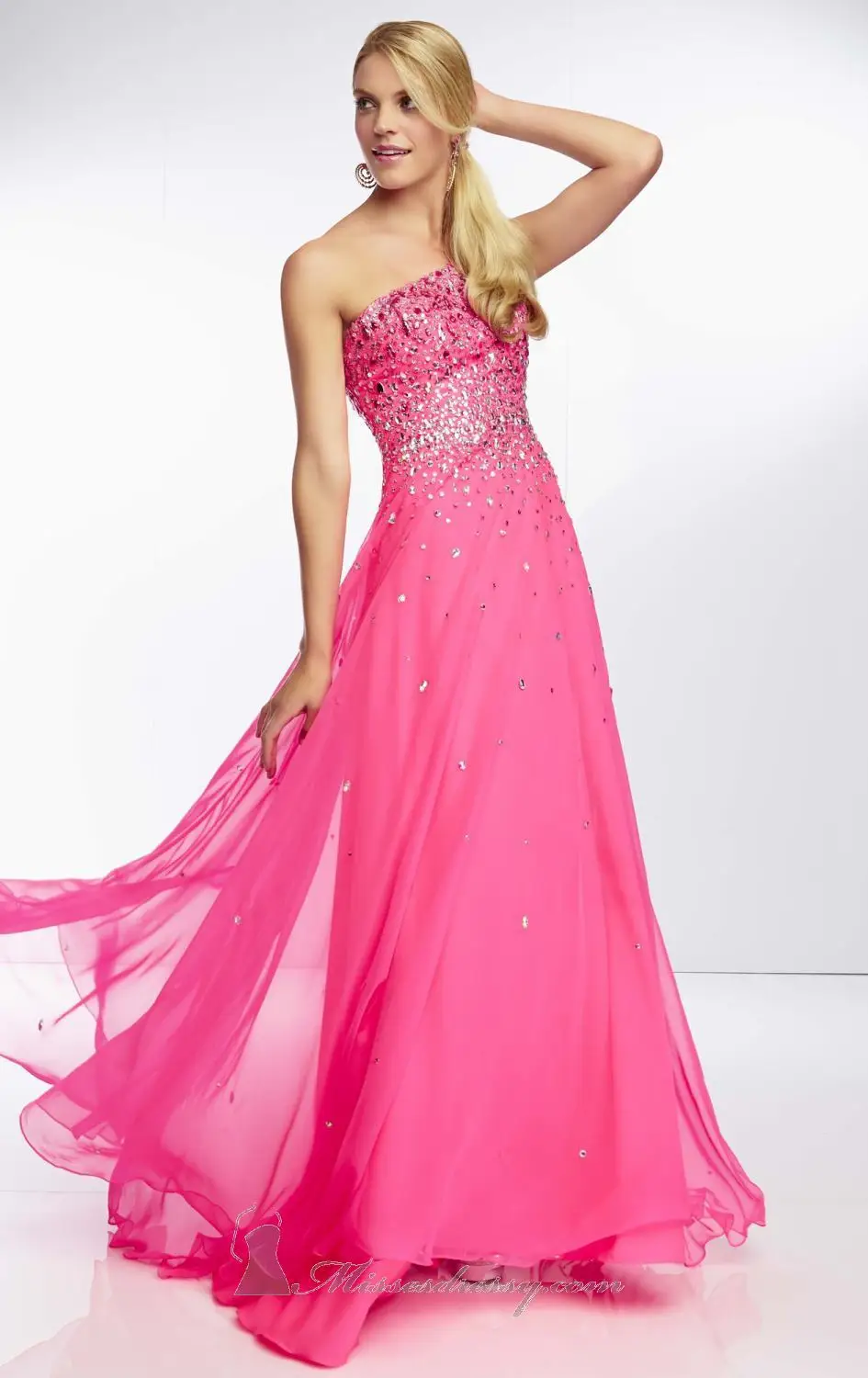 Navy pink one shoulder See Through Appliqued Floor-length A-Line Fashion Girls Csual Sexy Full Photos Cheap Evening Dress 2013 | Свадьбы и