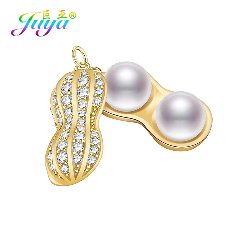 

Juya DIY Women's Jewelry Accessories Handmade Pearls Charms Peanut Pendants For Handmade Women Fashion Pendant Jewelry Making