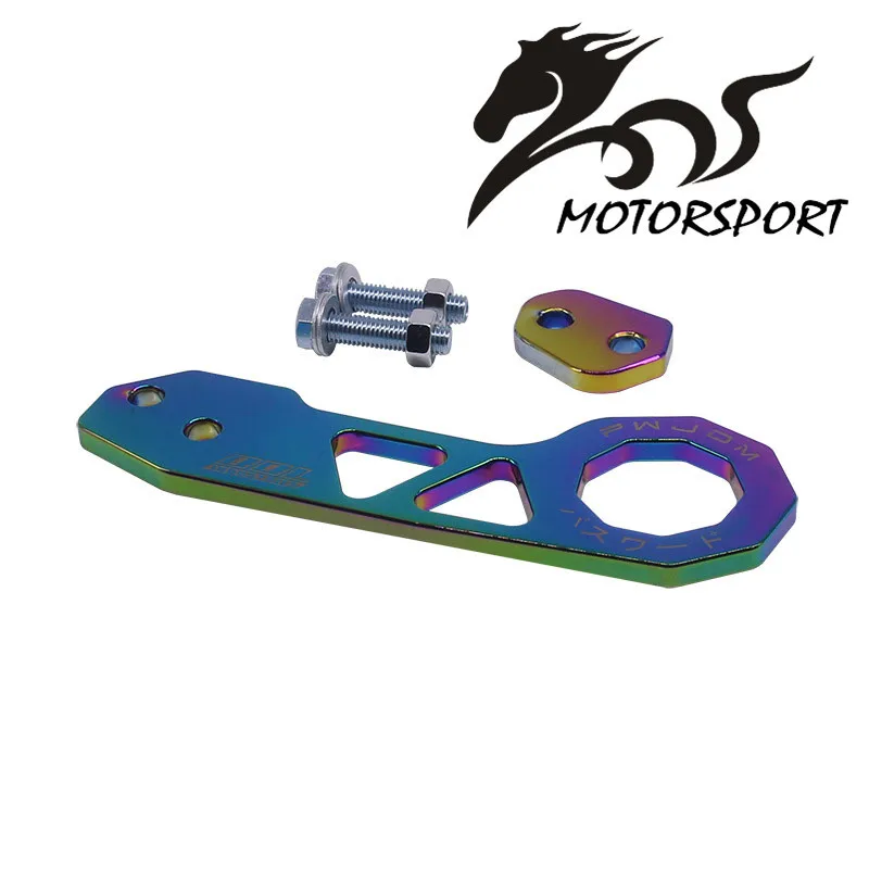 neochrome JDM СТИЛЬ гоночный задний буксировочный крюк алюминиевый сплав задний буксировочный крюк для honda civic с логотипом - Название цвета: neochrome