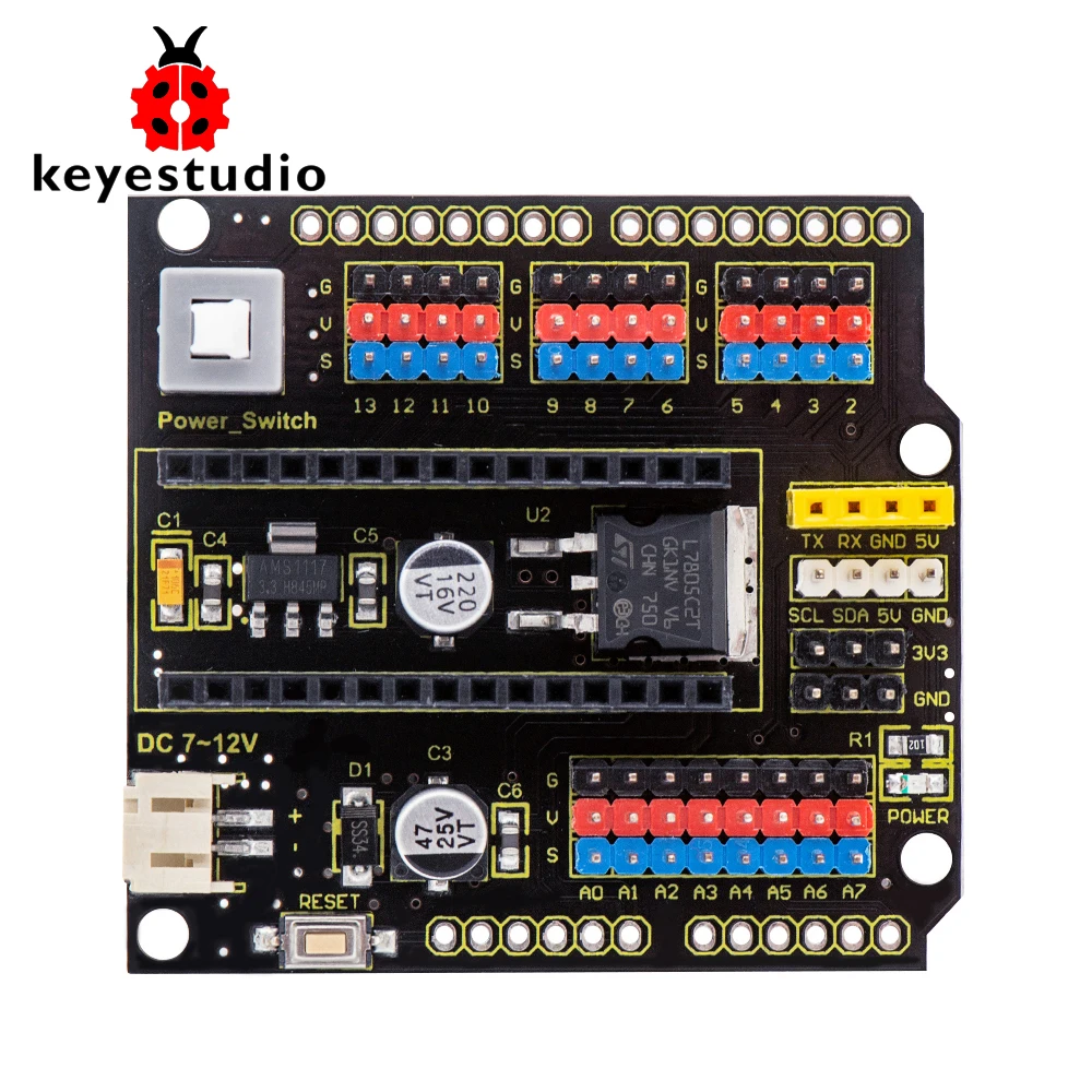 Плата нано щит Keyestudio с выключателем питания для Arduino NANO|Аксессуары