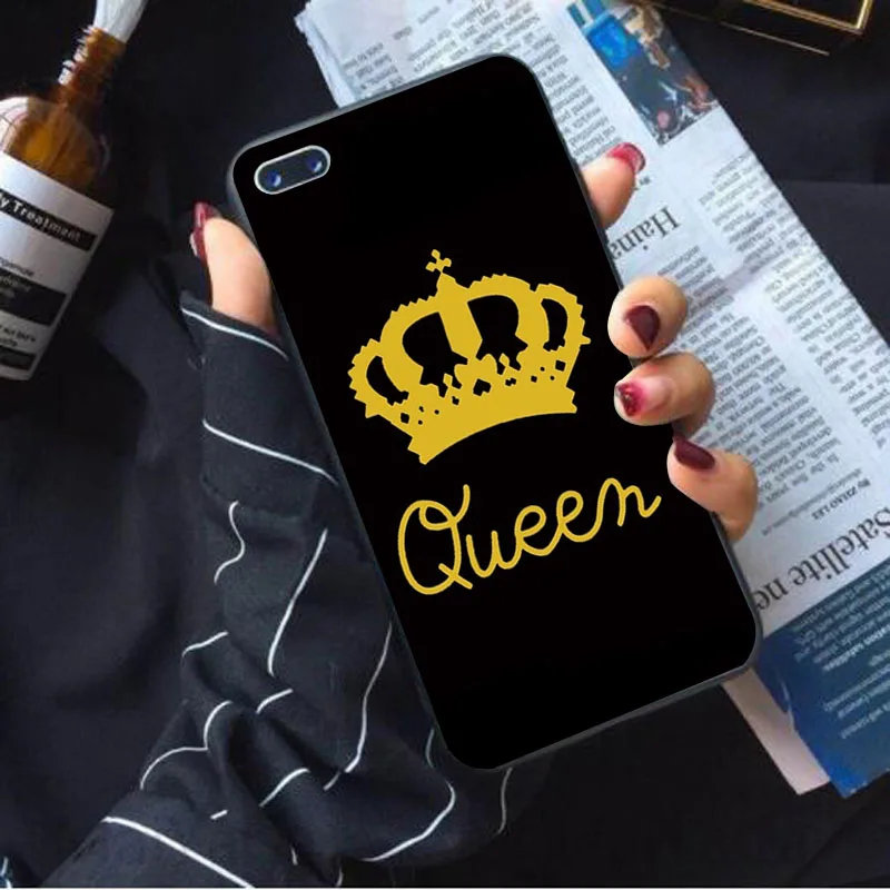 IMIDO ТПУ силиконовый чехол Queen and King тематический дизайн для iphone x xr xs max 6s 6 8 7 plus 5s 5 se