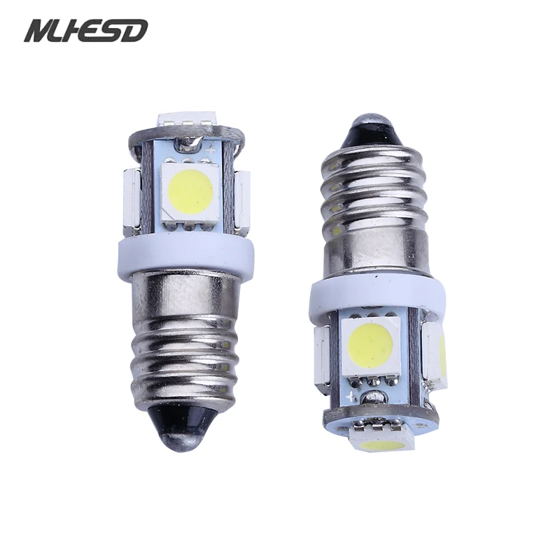 (100 pcs/lot) E10 EY10 5-SMD 5050 LED Chaud/Blanc Lumieres Miniature Vis Ampoule pour le BRICOLAGE LIONEL DC 12 V Warm white | Автомобили