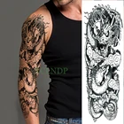 Водостойкая Временная тату-наклейка дракон в китайском стиле на всю руку флэш-тату большой размер рукав тату для мужчин женщин