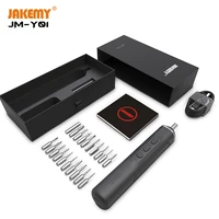 jakemy portable magnetic cordless electric screwdriver set with led light for mobile phone computer pc repair diy power tool
