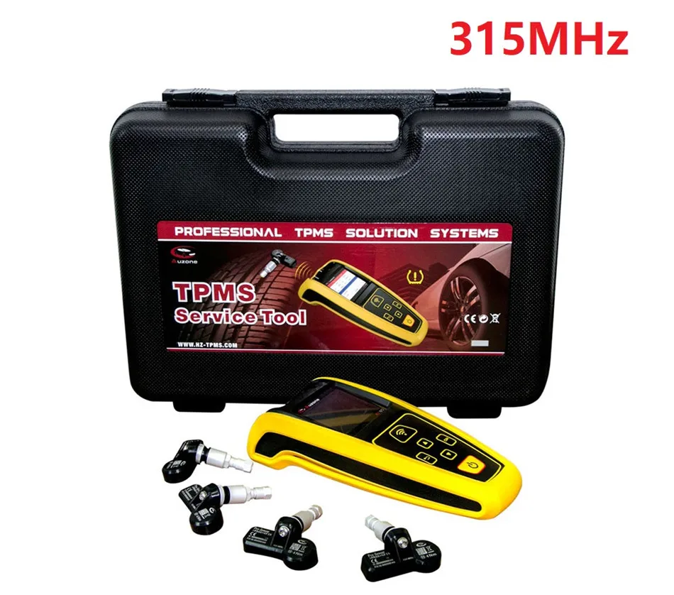 315MHz AUZONE AT60 TPMS сервисный инструмент с Pro-sensor 4 шт. 315 МГц/433 МГц сенсор s AT60 TPMS диагностический инструмент такой же, как autel MX-sensor - Цвет: 315MHz