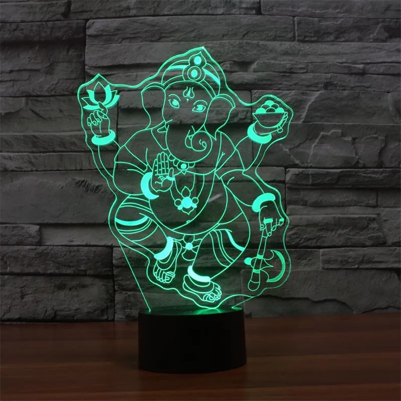 Ганеша светодиодный RGB сенсорный Настольная лампа для друзей декора подарок
