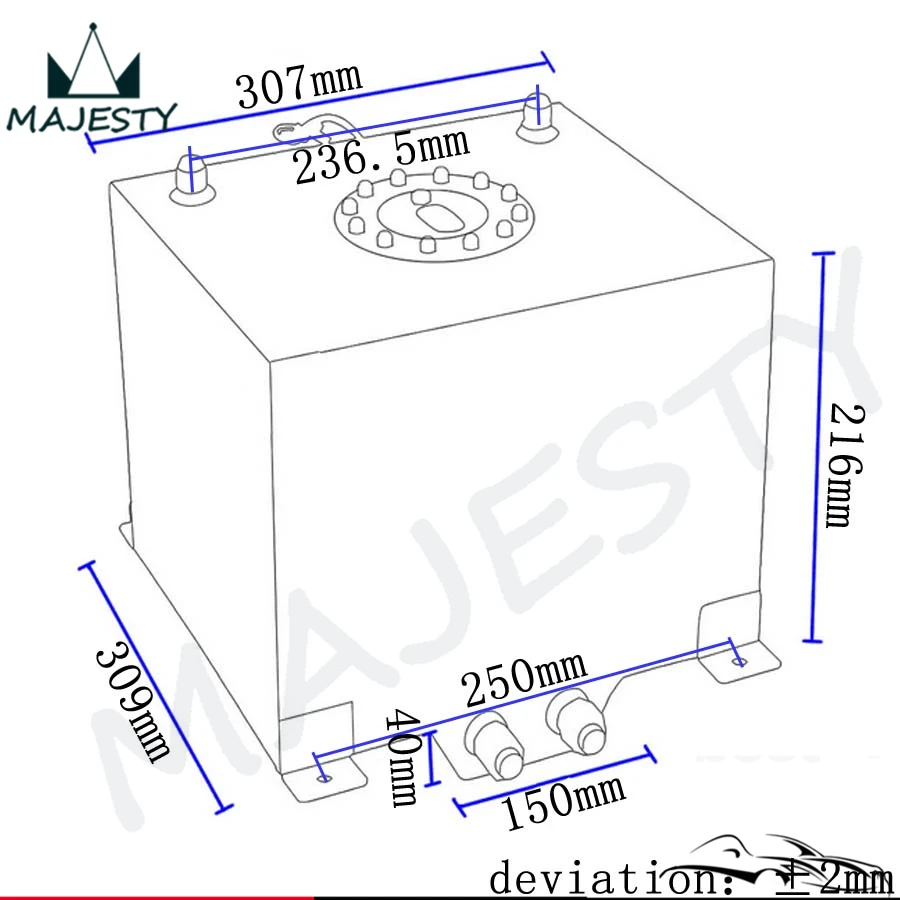 Гоночный Дрифт топливный бак 9 5 л + уровень отправителя 2 галлона полированный