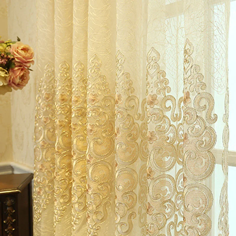 color 1 tulle Новые синие тюлевые шторы высокого качества с вышивкой, оконные шторы для гостиной, спальни, кухни, тюлевые шторы, готовые портьеры M087#4 - Цвет: color 1 tulle
