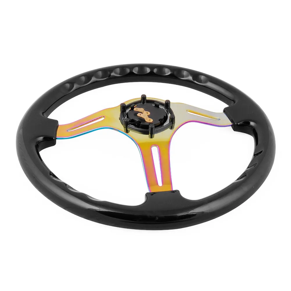 Универсальный 330 мм черный классический ABS руль колеса с Neo Chrome спицы|steering-wheel| |