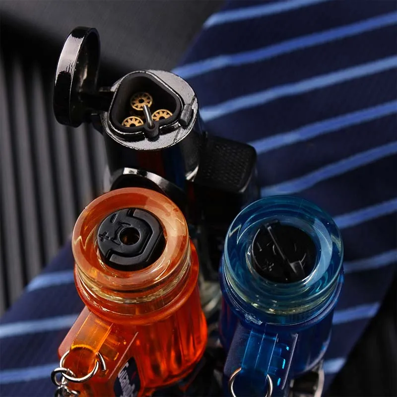 Газовая надувная зажигалка 3 прямая Бутановая Зажигалка с пламенем брелком