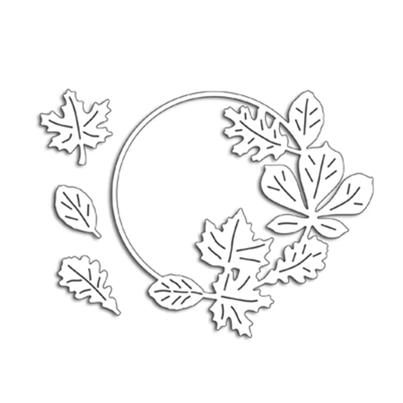 

Leaf Wreath Metal Cutting Dies Silver Stencil For Scrapbooking Album Photo Paper Card Craft New 2019 Christmas Dies 9.4*8.8cm