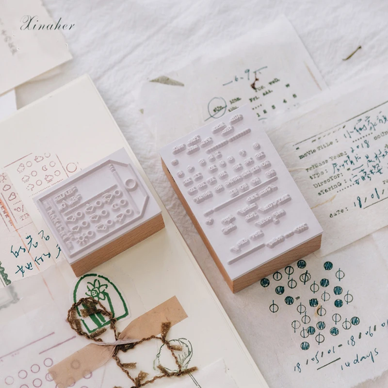 XINAHER винтажная серия trace time planner штамп DIY деревянные и резиновые штампы для