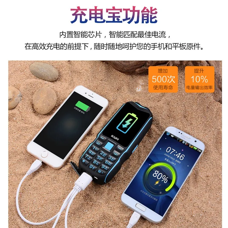 Горячая KUH T3 2 4 дюймов Мощность банк мобильный телефон Dual Sim Камера Электрический