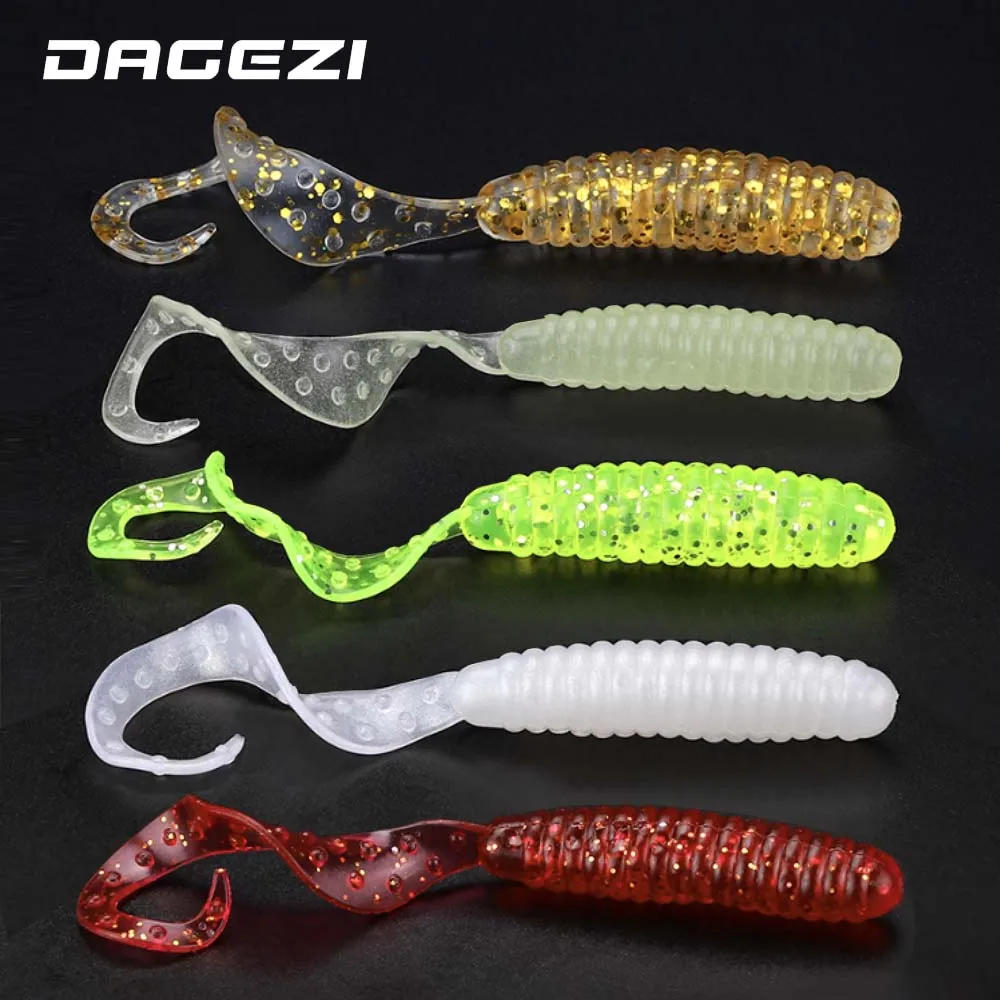 Мягкая рыболовная приманка DAGEZI 3 шт./лот 2 г/4 см светящаяся червь из личинки