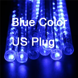 ЕС/США Plug 17 светодиодный s метеоритный дождь трубы светодиодный Рождественский свет свадебный сад Рождественская струнная лампа Наружное освещение - Испускаемый цвет: Blue US