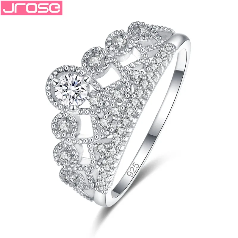 JROSE 2019 принцесса серебряный цвет Изысканный Bijoux Модные Свадебные обручальные
