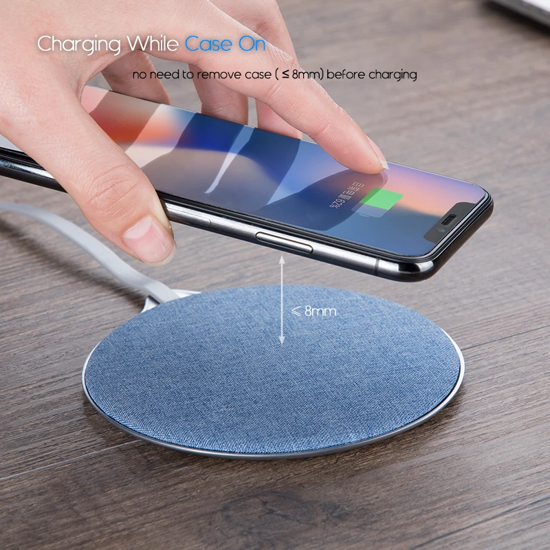 Suntaiho Беспроводное зарядное устройство для iPhone X XS MAX QI 10W джинсы быстрая зарядка Pad