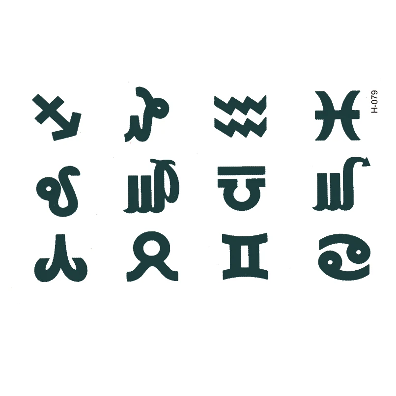 50 шт. эроглифы имитирующие временную татуировку водонепроницаемые наклейки