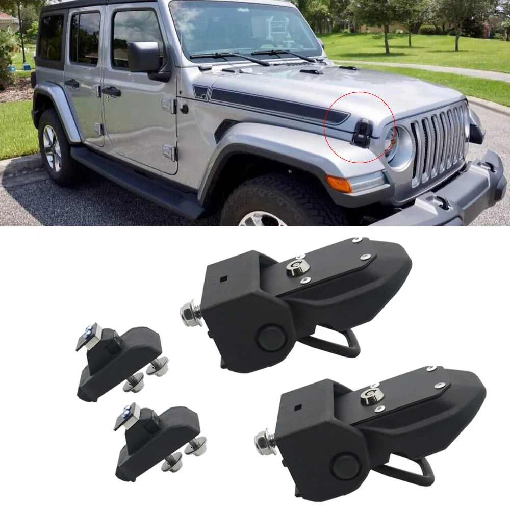 Внешняя защита автомобиля черная защелка замка капота украшение для Jeep Wrangler JL Замок капота автомобиля защелки замка