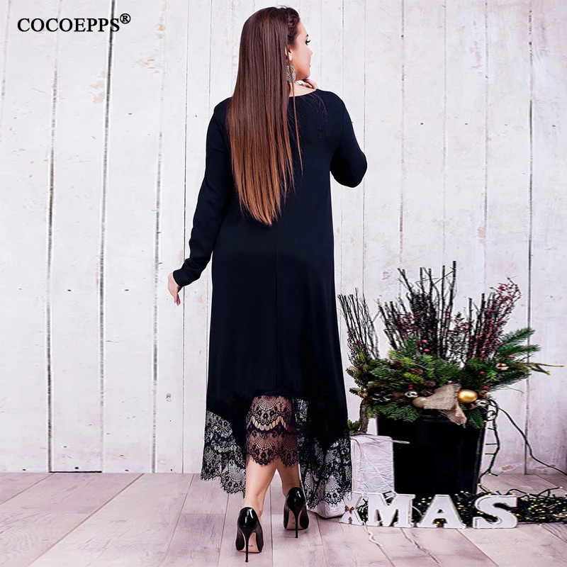 Новинка 2020 года длинное кружевное платье макси COCOEPPS большого размера 6XL для