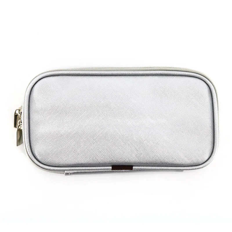 Cosmetic bag Модный высококачественный Серебряный набор инструментов для макияжа, женский подарок, аксессуары для макияжа, рождественский подарок, ПУ материал, сумки для девочек - Цвет: Cosmetic bag