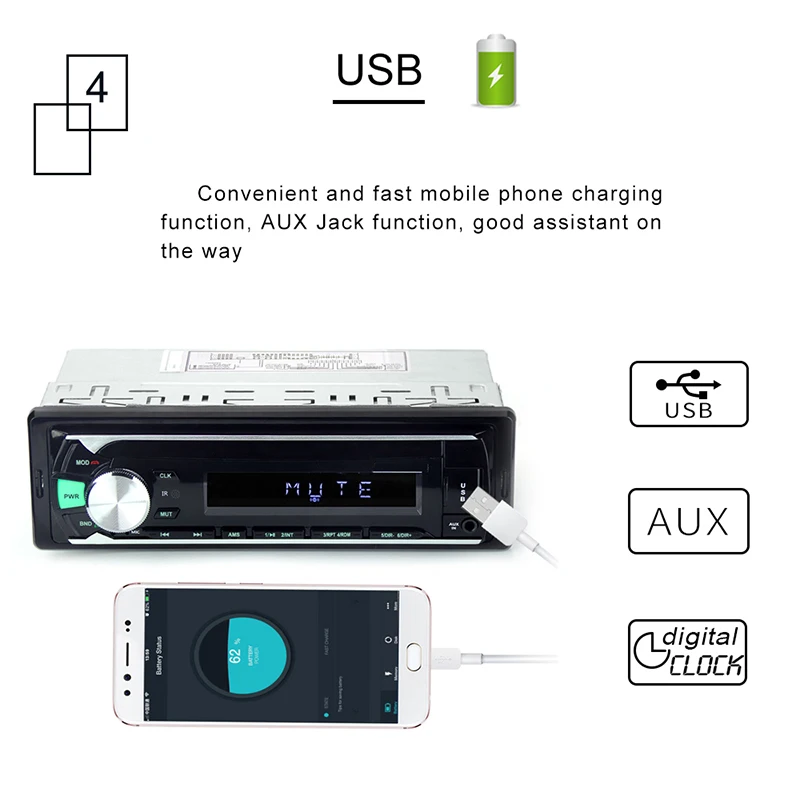 Автомагнитола 1 din автомагнитола стерео плеер цифровой Bluetooth Автомобильный
