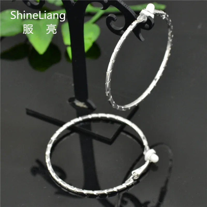 Серьги для женщин большой круглый зажим на ухо кольца без пирсинга Модные