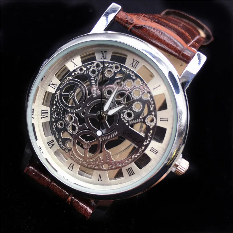 

Fashion Silver Gold Stainless Steel Hollow Watches Mens Top Brand Luxury Skeleton Watch Men Casual Cheap Wristwatch Clock 2022