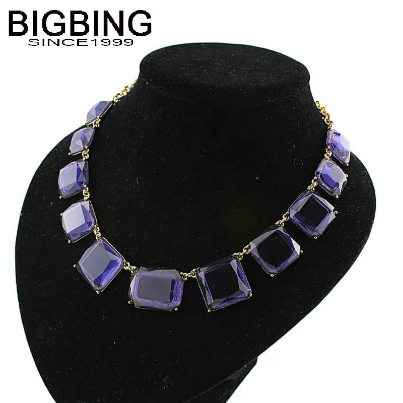 R039 BIGBING модное ювелирное изделие фиолетовое красное квадратное короткое