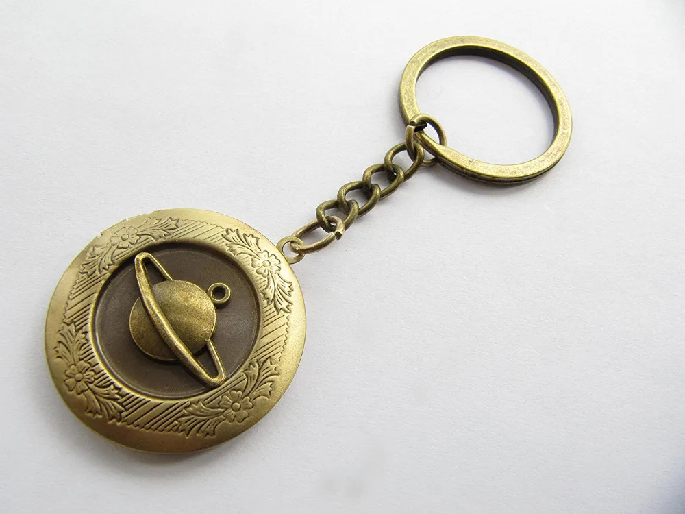 2 шт. оптовая продажа ~ Бронзовый Сатурн медальон брелок ювелирные изделия