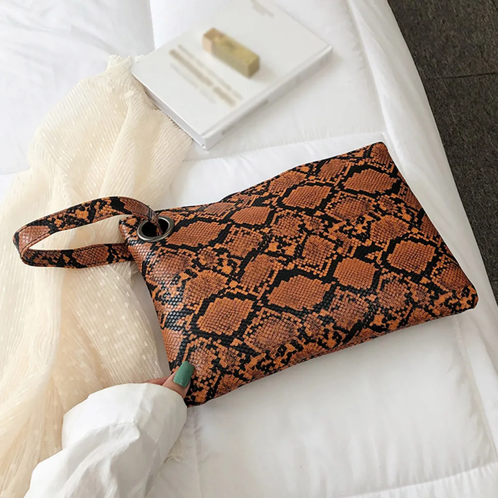 Змеиный клатч на каждый день женская модная сумка молнии маленькая квадратная