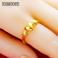 original pure 24k gold rings for women heart shape rings 2019 new fine wedding ring engagement ring free shipping