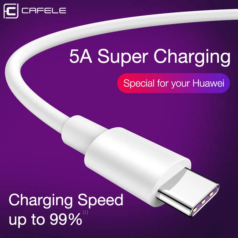 Кабель Cafele 5A для быстрой зарядки type-C для huawei mate 20 P20 Pro Xiaomi Mix 2 2S Quick Charge USB кабель для samsung S9 OnePlus 6