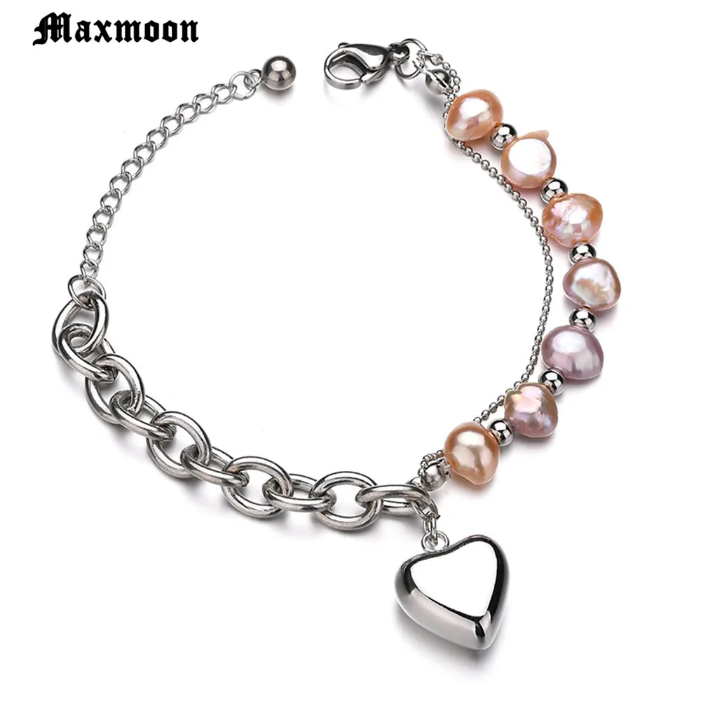 Maxmoon новые милые и имитация жемчуга бусины модная нержавеющая Подвеска для