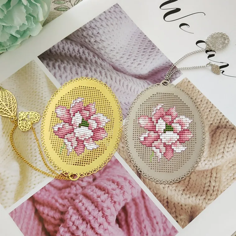 

JS059 DIY Craft Stich Cross Stitch Bookmark Metal Silver Golden Needlework Embroidery Crafts Counted Cross-Stitching Kit
