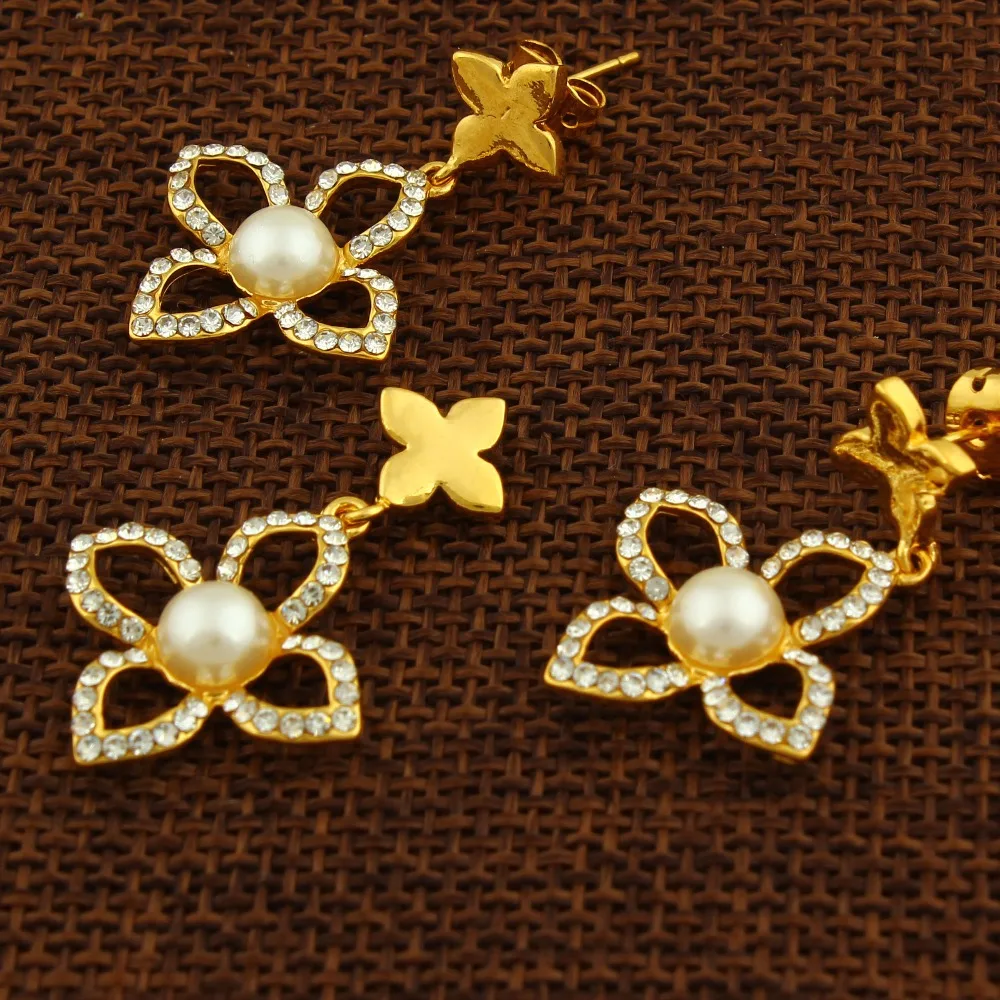 Жемчужный набор украшений для женщин Adixyn золотое/медное ожерелье с кристаллами