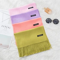 35 colors springsummer fashion scarves for women thin shawls and wraps solid female hijab stoles cashmere pashmina foulard