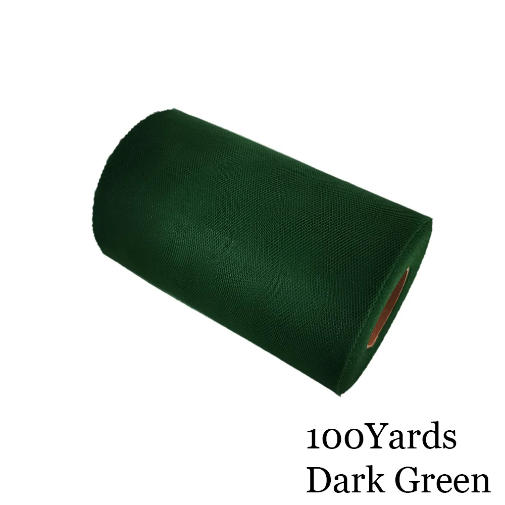 Dark Green 15 см, 100 ярдов, фатиновая пачка в рулоне, 6 дюймов, Тюлевая пачка для душа для малышей, сделай сам, для свадебной вечеринки, дня рождения, без шитья, вечерние пачки, декоративные принадлежности - Цвет: Dark Green