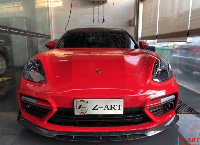 Z-ART углеродное волокно передняя губа для Panamera Turbo 2017-2019 реальные передний спойлер