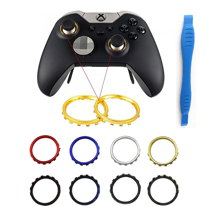 2 шт хромированные пользовательские кольца с кольцами для Microsoft Xbox One Elite Controller X ONE
