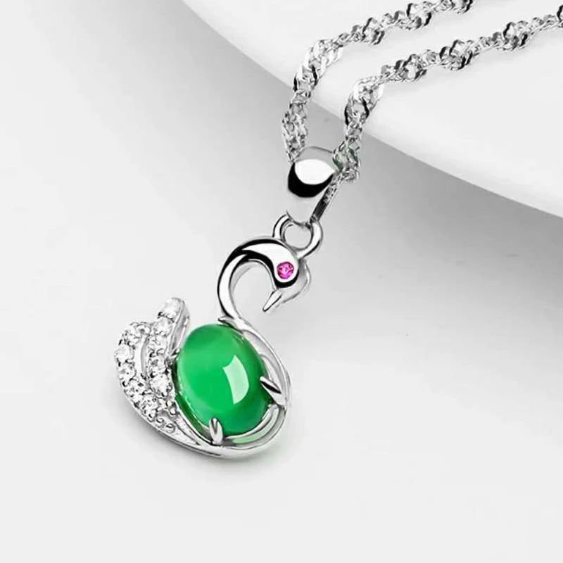 Begua Ringen 925 пробы серебряные ювелирные изделия лебедь кулон ожерелье для женщин Высокое качество создан изумруд ювелирные изделия свадебный подарок