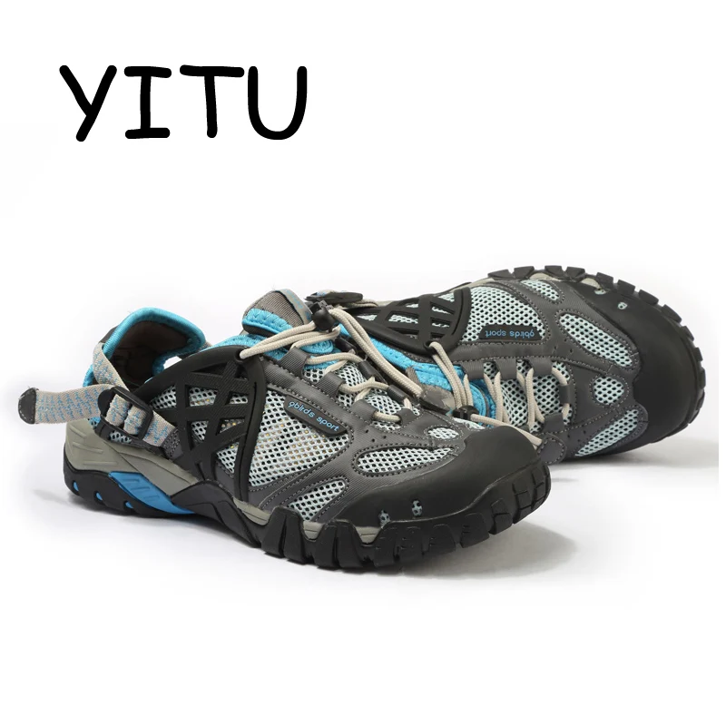 Light Blue YITU/летние сандалии для прогулки; Женская акваобувь; водные кроссовки; дышащая пляжная обувь; уличные туристические сандалии; обувь для рыбалки - Цвет: Light Blue