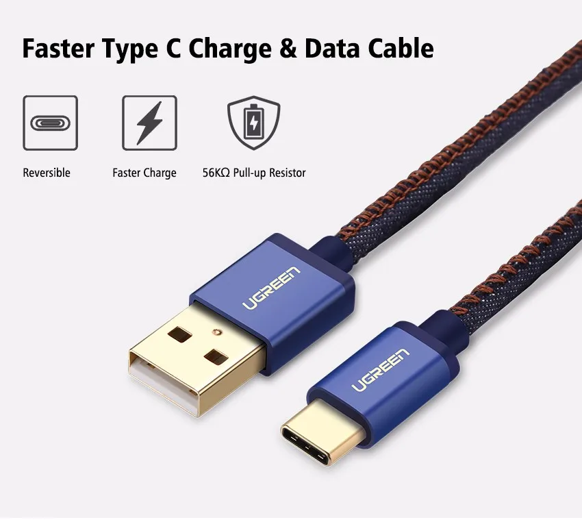 Ugreen usb type c кабель зарядное устройство кабель типа с usb зарядное устройство кабель для xiaomi mi 4c mi5 4S oneplus 2 nexus 5 5x6 P meizu usb C