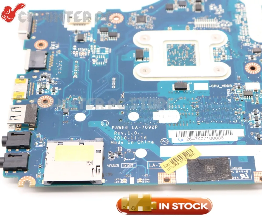 Материнская плата NOKOTION MBNCV02002 MB.NCV02.002 для ноутбука Acer aspire 5253 5250 P5WE6 LA 7092P DDR3