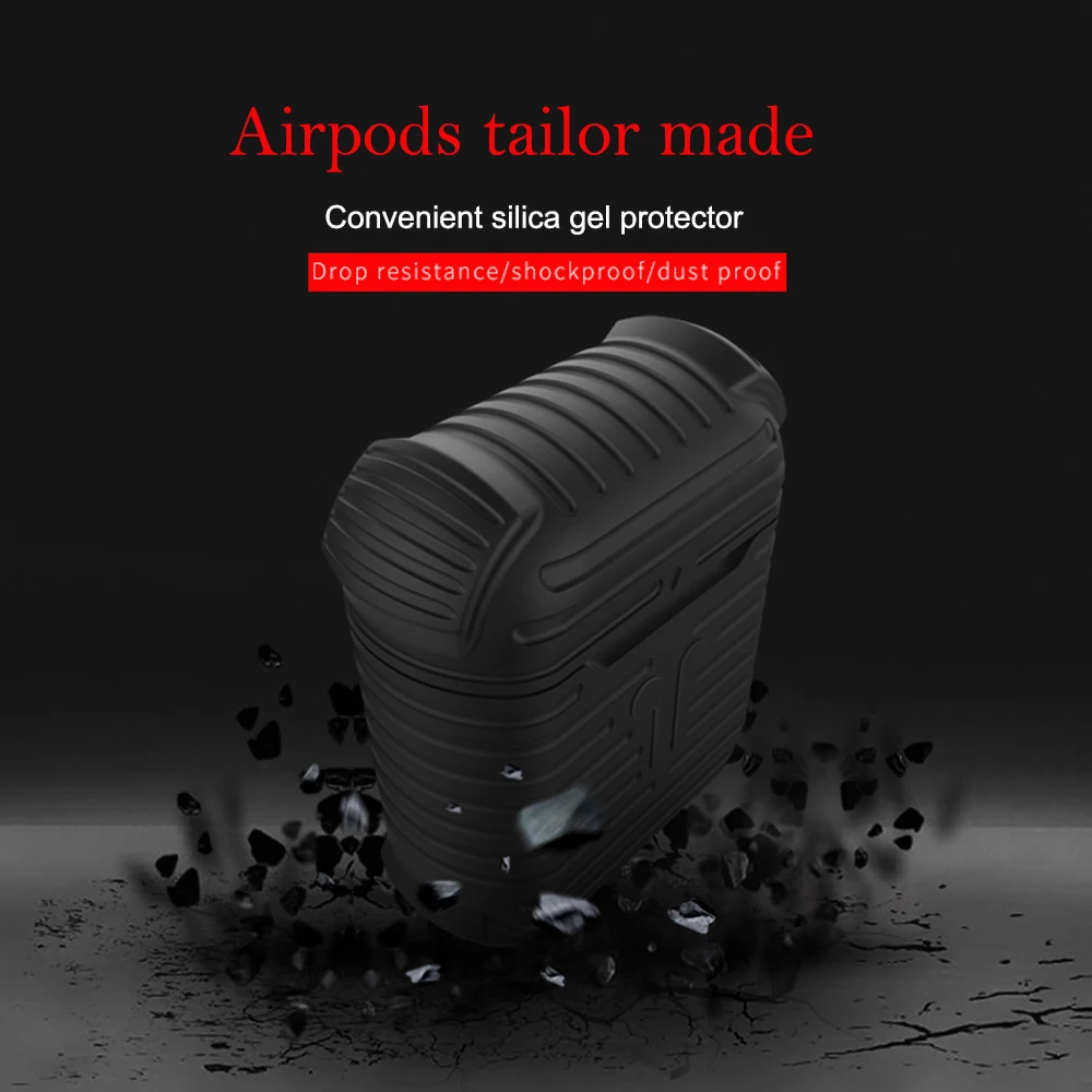 Мягкий силиконовый каучук чехол для Airpods кожаный сумка переноски Чехол
