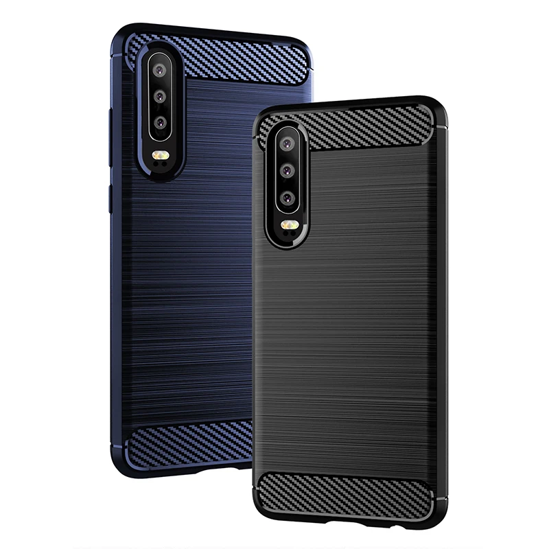 Чехол для Huawei P30 Lite мягкий силиконовый матовый чехол из углеродного волокна Pro