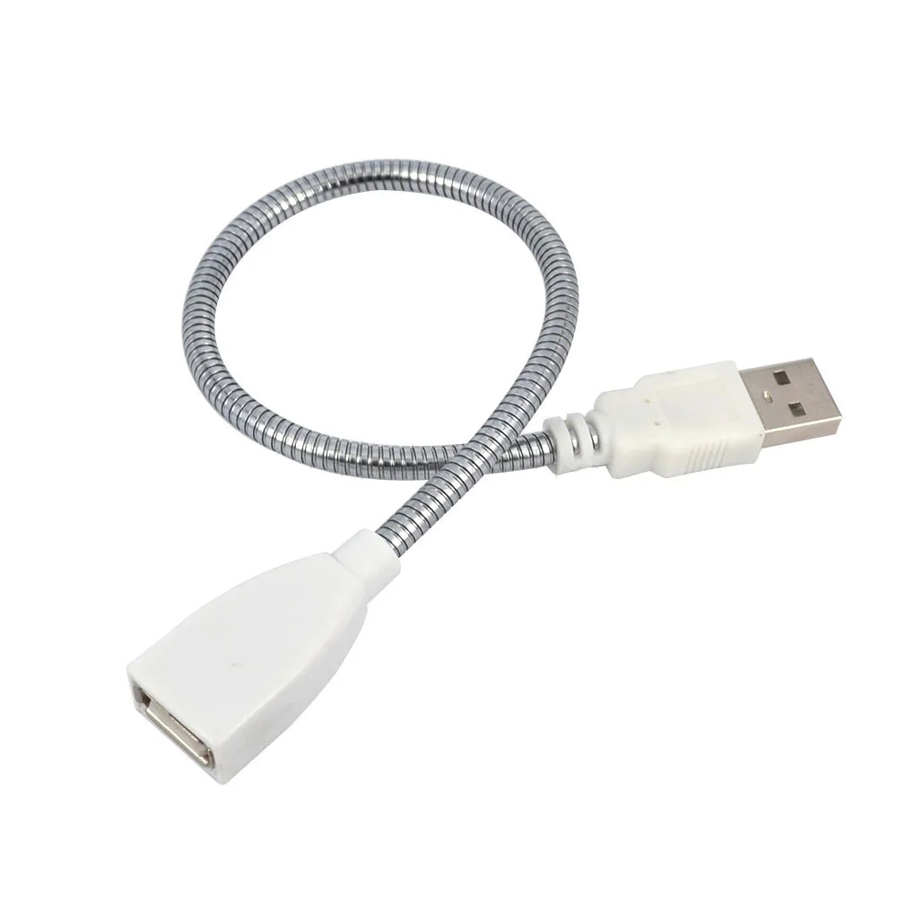 Гибкий USB кабель питания белый 30 см с углом обзора 360 градусов металлический